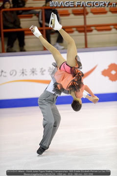 2013-03-01 Milano - World Junior Figure Skating Championships 1905 Estelle Elizabeth-Romain Le Gac FRA